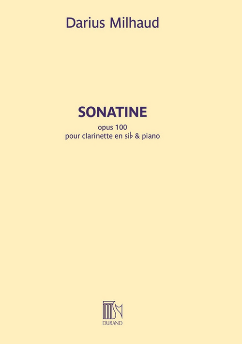 Sonatine opus 100: pour clarinette en sib et piano , Clarinet in B flat and Piano. 9790044095247