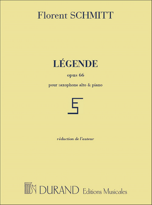 Légende, Opus 66, réduction pour saxophone alto et piano