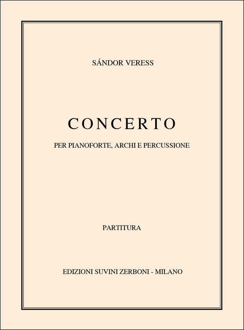 Concerto per pianoforte, archi e percussione, partitura. 