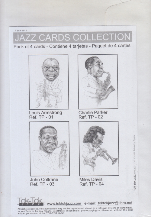 Pack de 4 Postales de Colección Amantes del Jazz. 108608