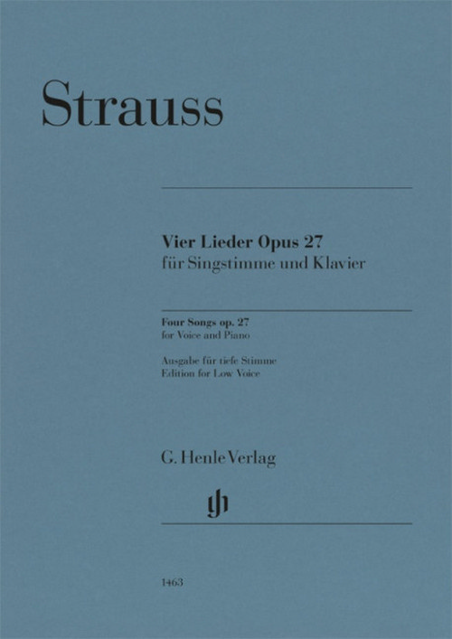 Four Songs op. 27 op. 27, for Voice and Piano. Version for low voice