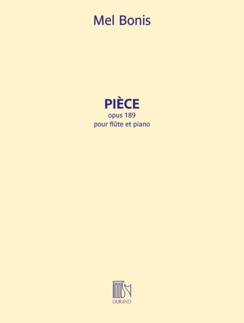 Pièce, opus 189, pour flûte et piano. 9790044095933