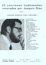 Vol 1. 25 canciones tradicionales renovadas por Joaquín Díaz: Cifrado especial para guitarra. 15718