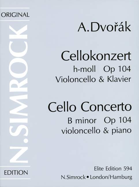 Cello Concerto in B Minor, op. 104, Piano Reduction