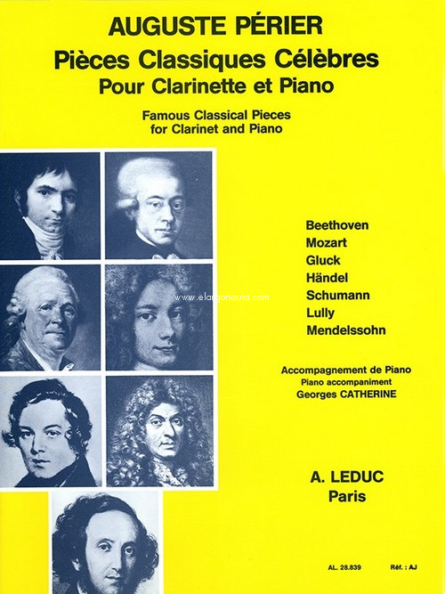Pièces classiques célèbres pour clarinet and piano. 9790046288395