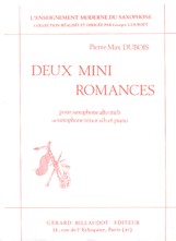 2 Mini Romances, pour saxophone en Mi b et piano