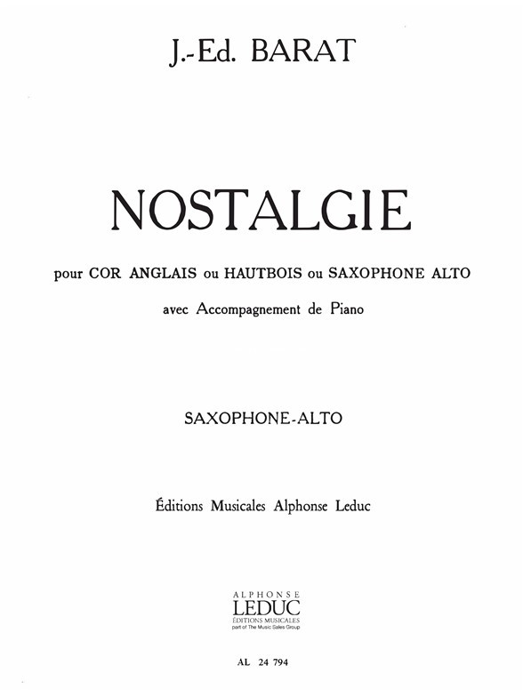 Nostalgie, pour saxophone alto et piano