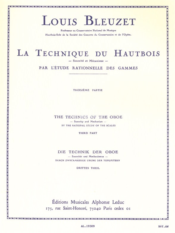 Technique du Hautbois, Vol. 3, par l'étude rationelle des gammes. 9790046193095