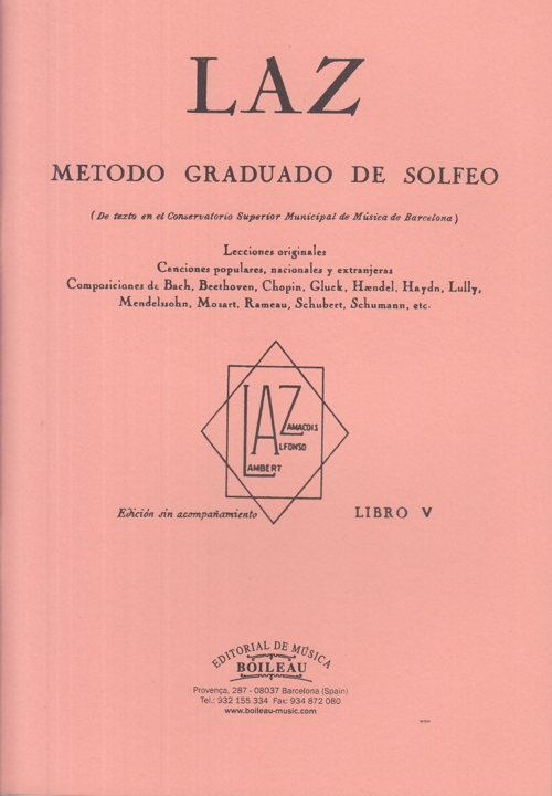 LAZ, método graduado de solfeo, libro 5. 9788480207133