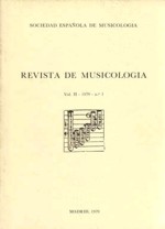 Revista de Musicología, vol. II, 1979, nº 1