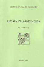 Revista de Musicología, vol. XI, 1988, nº 2