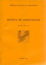 Revista de Musicología, vol. XII, 1989, nº 1: Temas de musicología sistemática