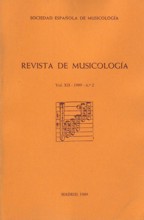 Revista de Musicología, vol. XII, 1989, nº 2