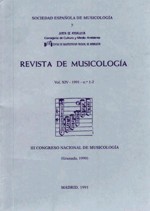 Revista de Musicología, vol. XIV, 1991, nº 1-2: III Congreso Nacional de Musicología, Granada, 1990: "La música en la España del siglo XIX"