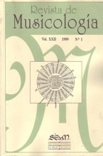 Revista de Musicología, vol. XXII, 1999, nº 1