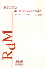 Revista de Musicología, vol. XXX, 2007, nº 1