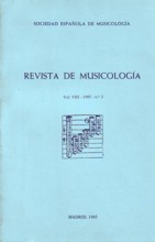 Revista de Musicología, vol. VIII, 1985, nº 2