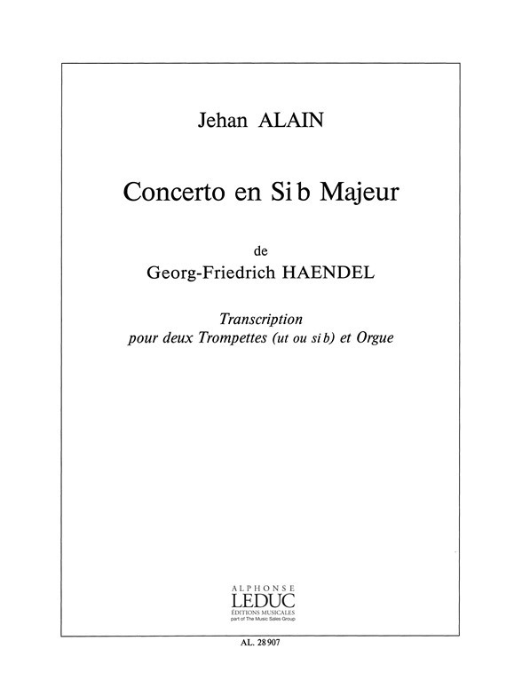 Concerto Op.4, No.2 in B flat major, 2 Trumpets In C or B-Flat and Organ