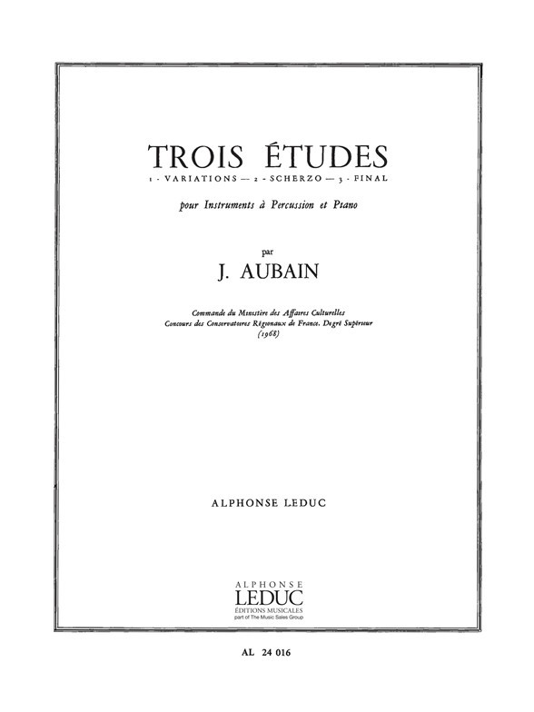 3 Etudes, Percussions and Piano