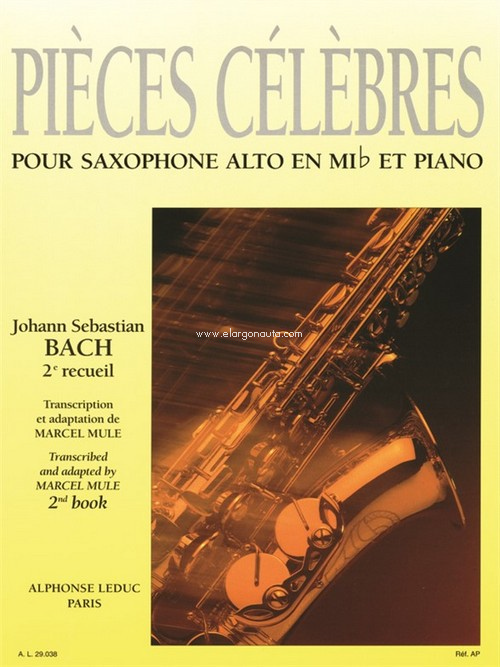 Pièces Célèbres Vol.2, Alto Saxophone and Piano. 9790046290381