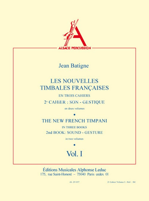 The New French Timpani 2, Vol.1, Percussion. 9790046290572