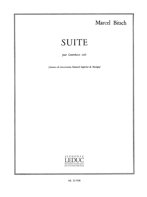 Suite: Contrebasse - A Strings, Double Bass and Piano. 9790046219382