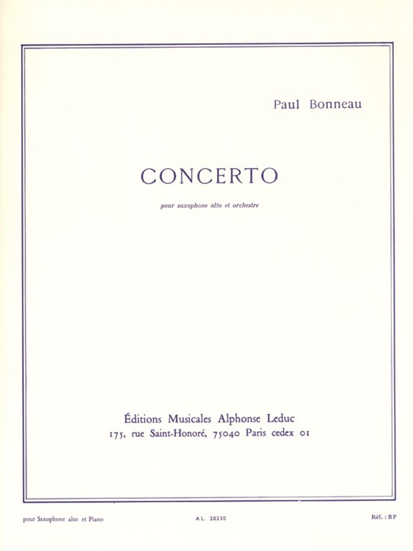 Concerto, Alto Saxophone and Piano