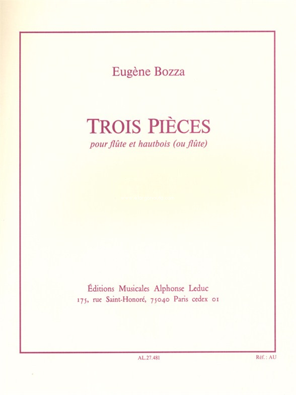 3 Pièces, Flute and Oboe