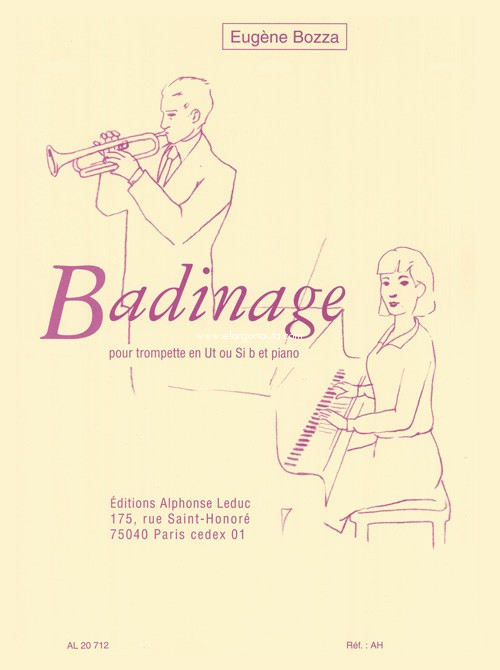 Badinage, pour trompette en Ut ou Si b et piano. 9790046207129