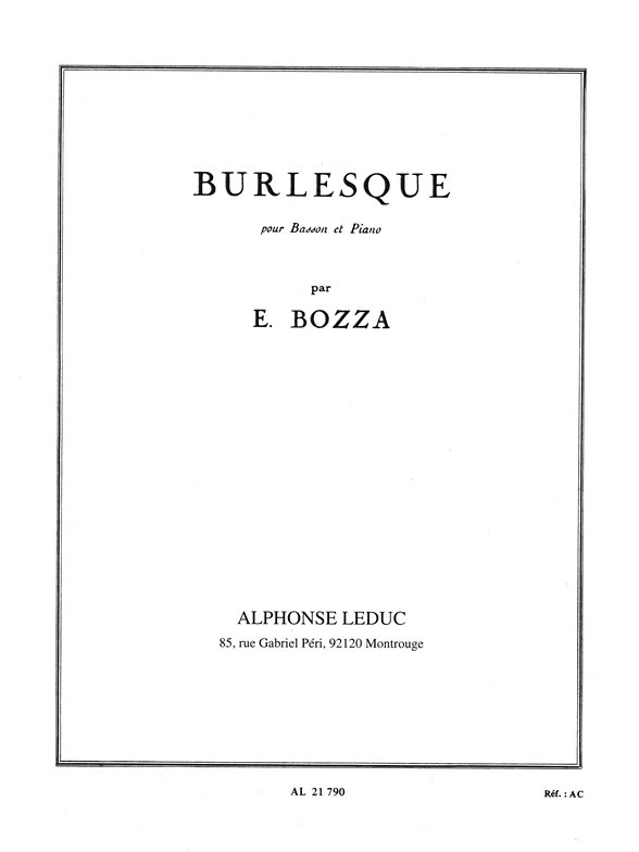 Burlesque, pour Basson et Piano