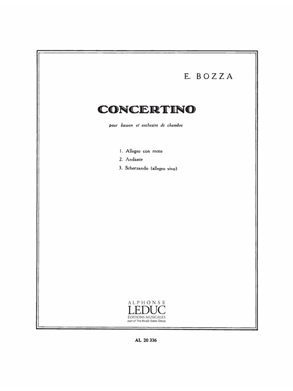 Concertino Op.49, Bassoon and Piano. 9790046203367