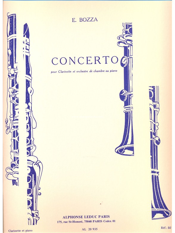 Concerto, pour clarinette et orchestre de chambre ou piano. 9790046209352