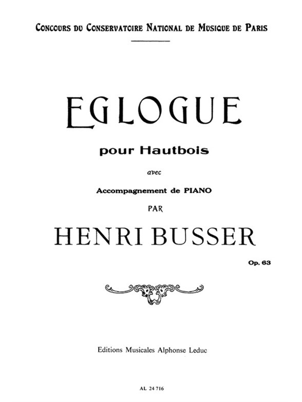 Eglogue Op. 63, Oboe and Piano