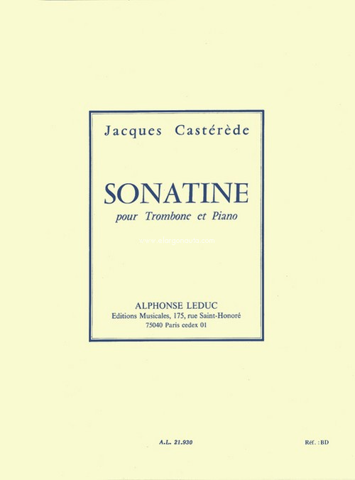 Sonatine, pour Trombone et Piano. 9790046219306
