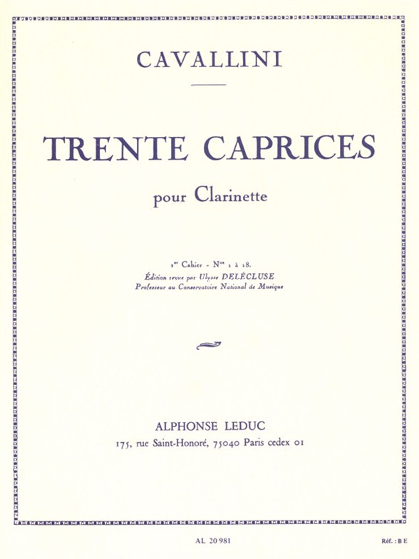 30 Caprices Vol.1: Vol. 1 - 1 A 18, Clarinet. 9790046209819
