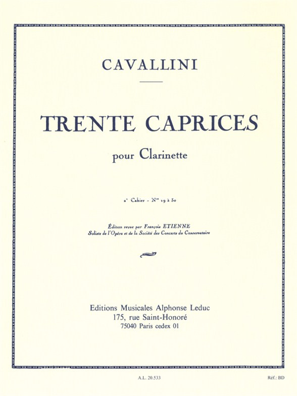 30 Caprices For Clarinet Vol.2. 9790046205330