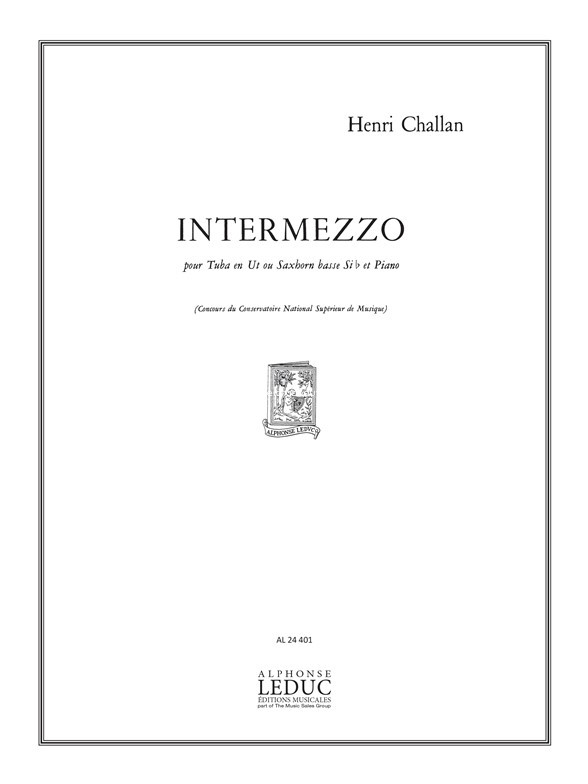 Intermezzo, Tuba In C or Tenor Horn B-Flat and Piano. 9790046244018