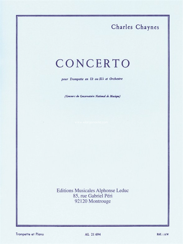 Concerto - Trompette et Orchestre, Trumpet In C or B-Flat and Piano