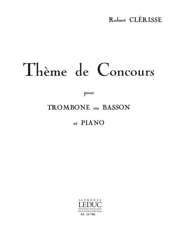 Thème de concours, trombone ou basson et piano. 9790046247804
