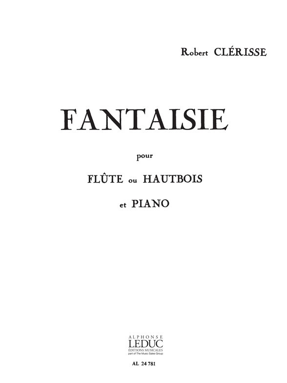 Fantaisie pour flute ou hautbois et piano, Flute and Piano