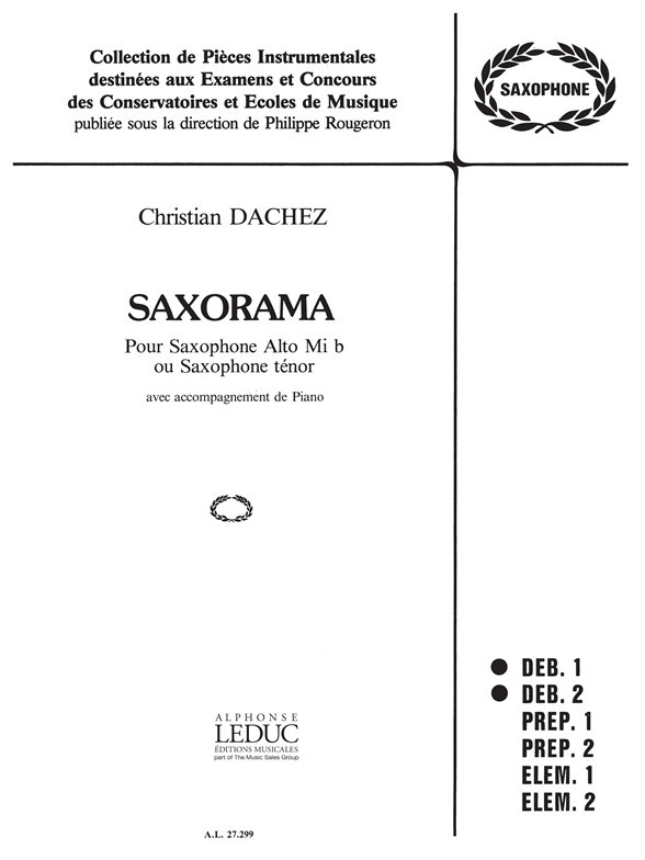 Saxorama, pour saxophone alto Mi b ou saxophone ténor avec accompagnement de piano