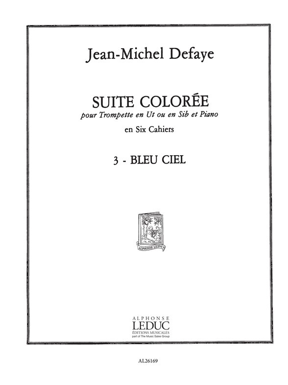 Suite colorée No.3: Bleu Ciel, Trumpet and Piano. 9790046261695
