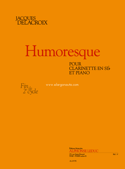 Humoresque pour clarinette si b et piano, Clarinet. 9790046297915