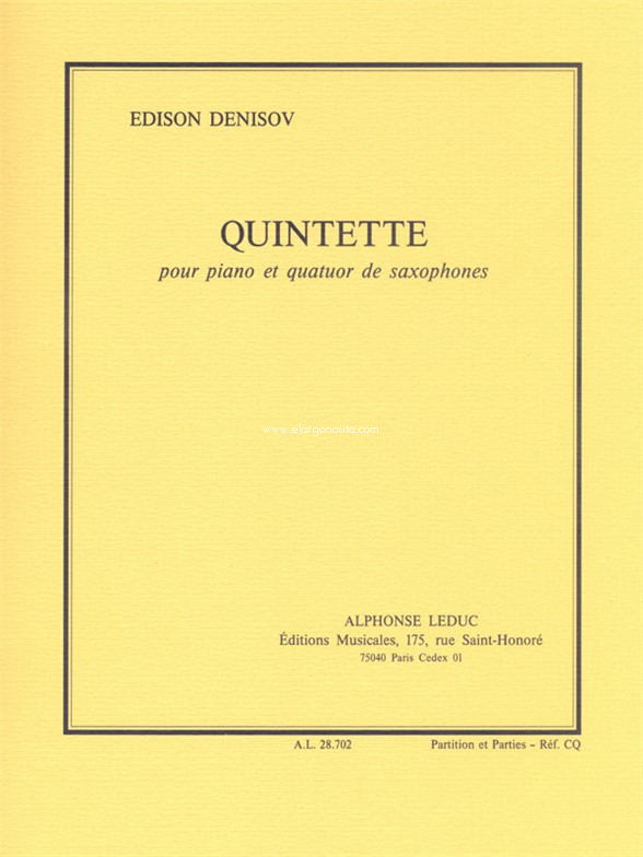 Quintette, 4 Saxophones [SATB] and Piano. 9790046287022