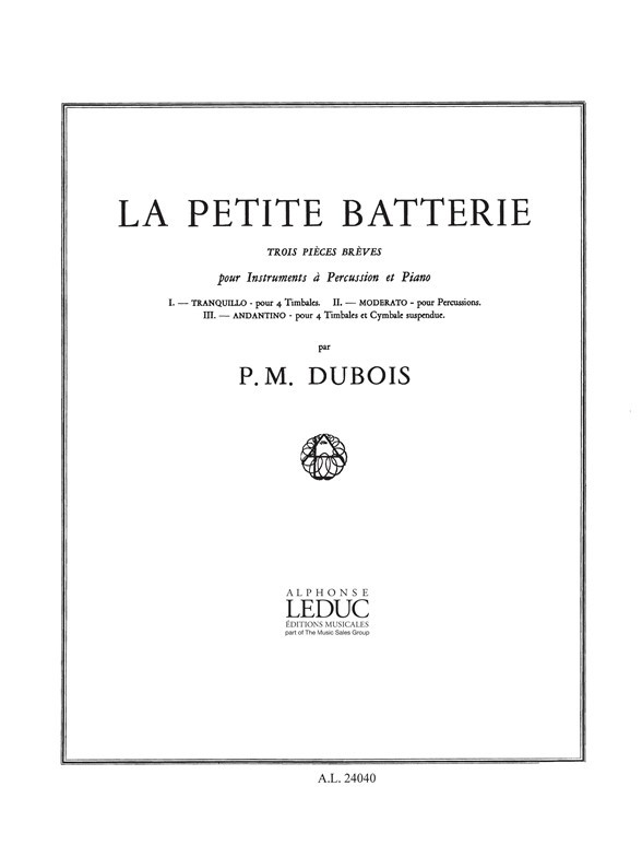 La Petite Batterie, Percussions and Piano. 9790046240409