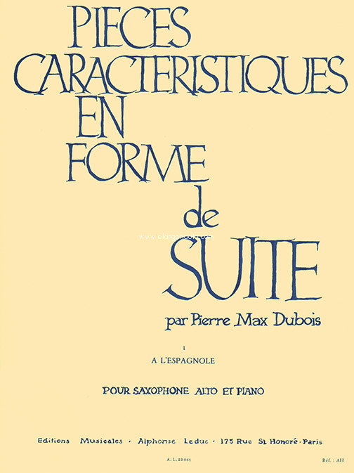 Pièces caractéristiques en forme de suite, op. 77, nº 1: A l'Espagnole, pour saxophone alto et piano