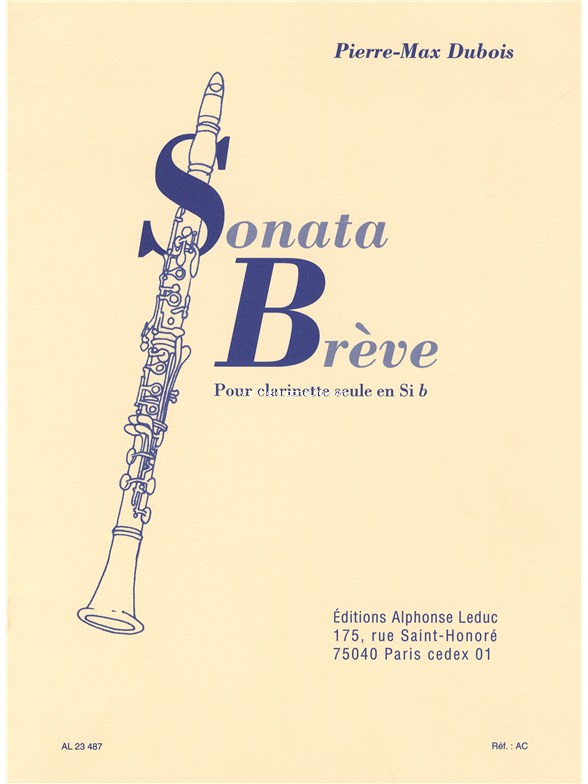 Sonata Brève, pour clarinette seule en Si b