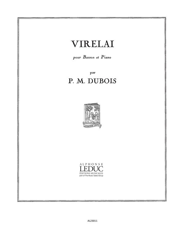 Virelai, Bassoon and Piano. 9790046230110