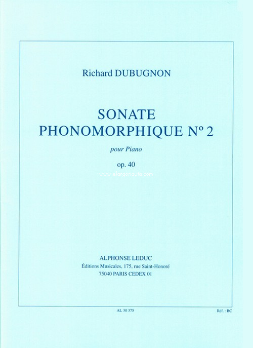 Sonate Phonomorphique N02 Op40, Piano. 9790046303753