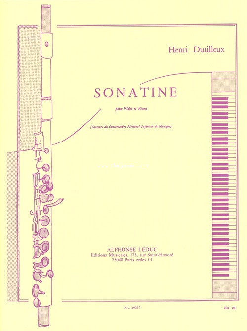 Sonatine, pour flûte et piano. 9790046202575